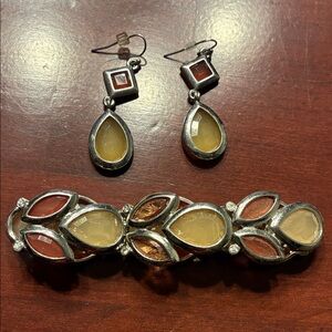 White House Black Market Silver and Gold Earrings